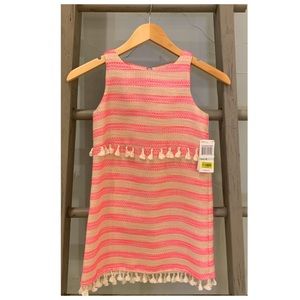 Girls dress with pink and light pink stripes